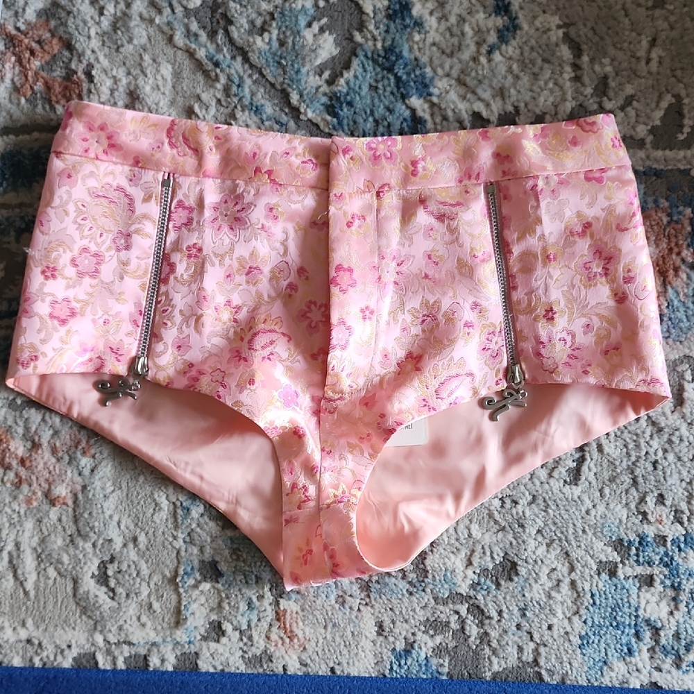 Floral Pink High-Waisted Shorts